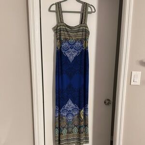Sandra Darren Blue Gray Maxi Sundress